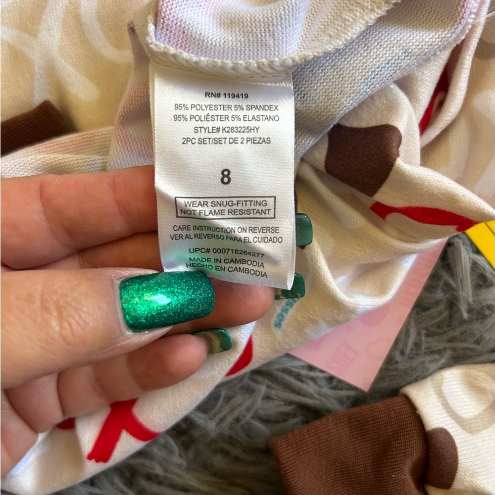 XO Pattern Pajama Set - Picture 4 of 7